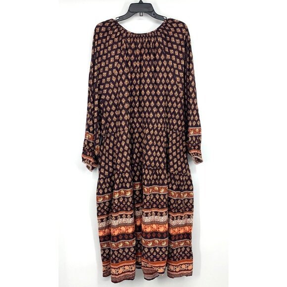 Old Navy Dress Poet Midi Long Sleeve Cinch Waist V Neck NWT - Picture 10 of 12